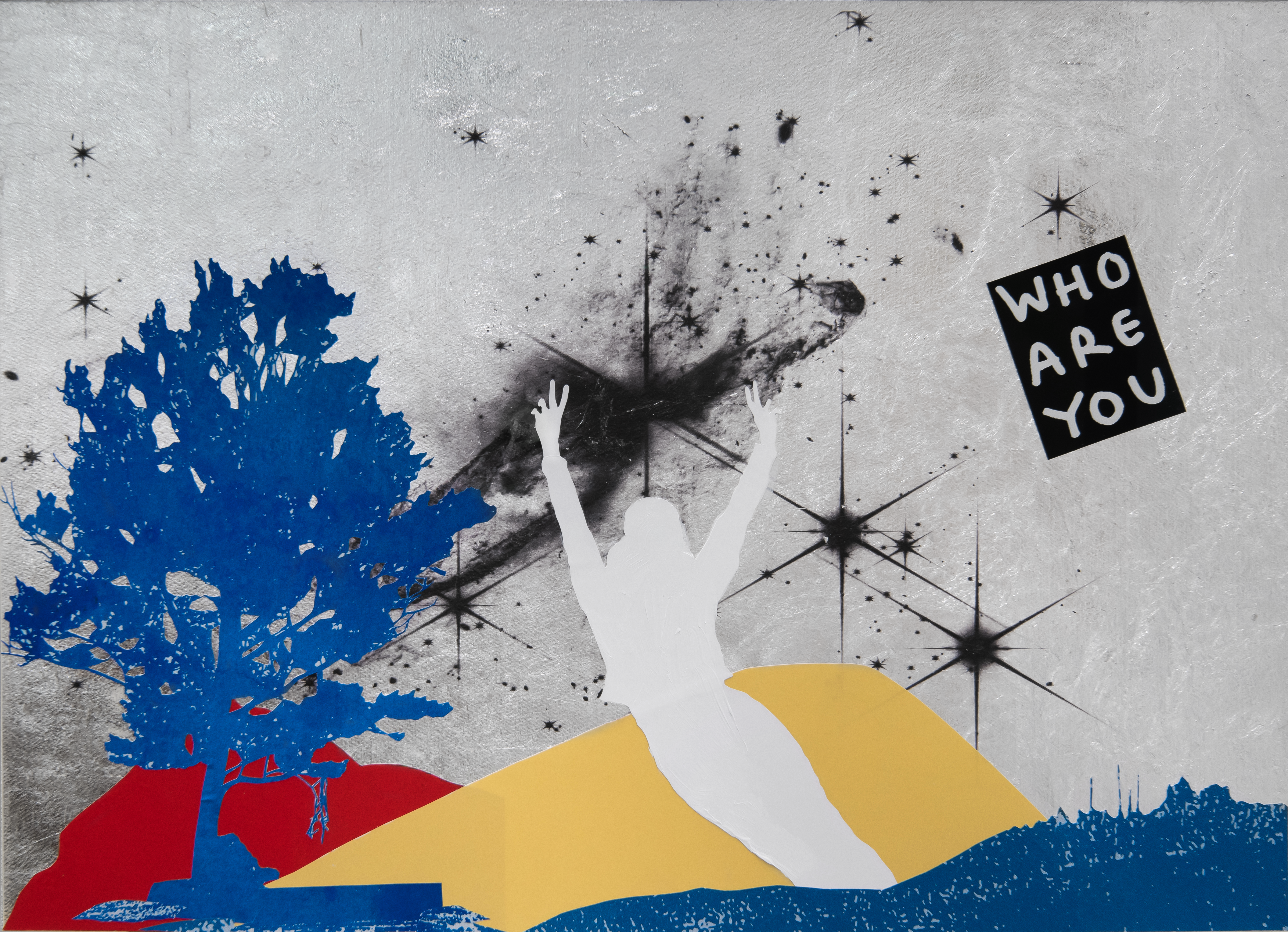 There is so much we can learn from the Sun
2025
Collage and mixed media on silver leaf
50 x 70 cm
Courtesy the artist and Mazzoleni, London - Torino - Milano