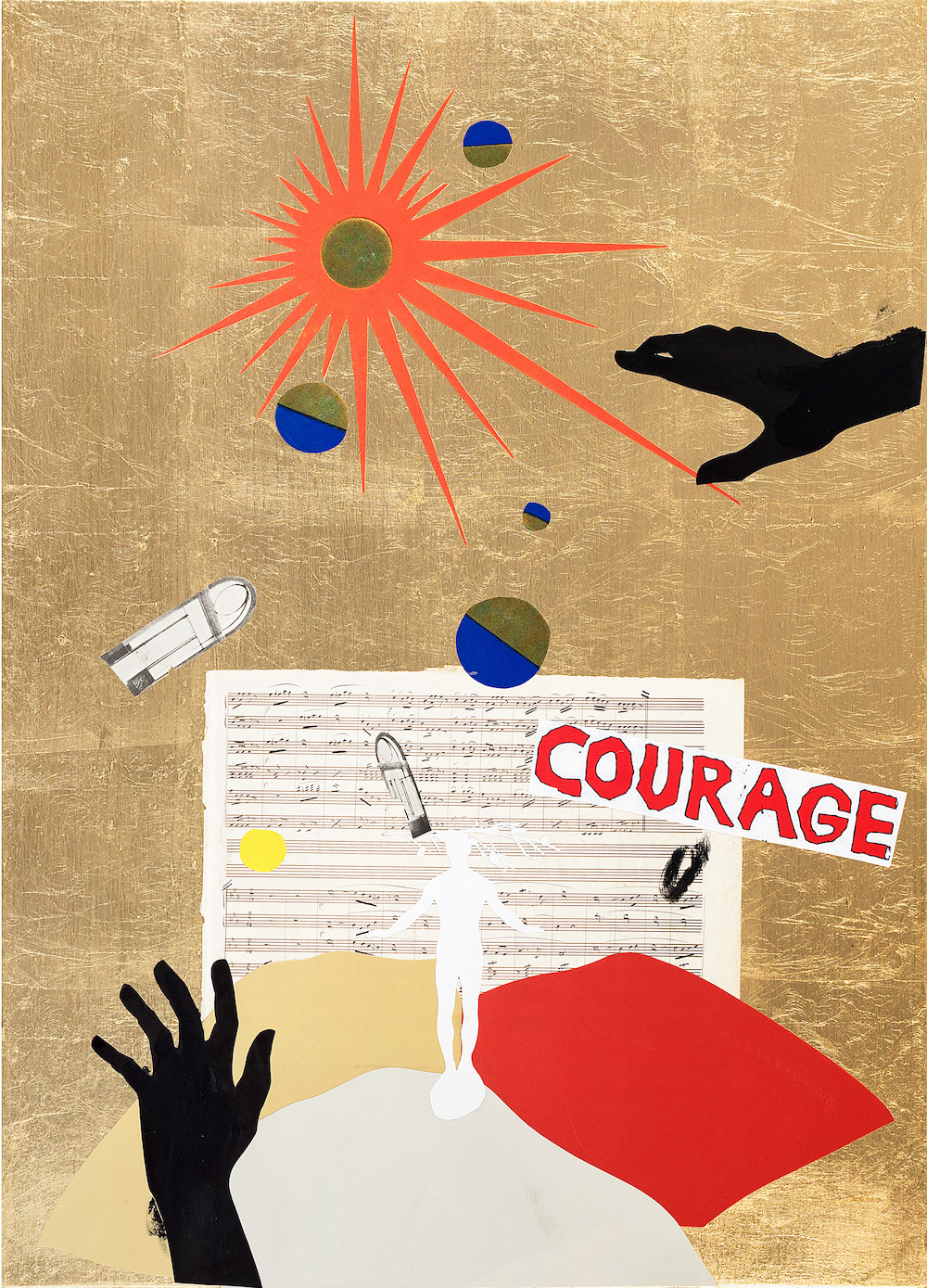 Opera!
2023
Collage and gold leaf on wood panel
70 x 50 cm
Courtesy the artist and Mazzoleni, London - Torino - Milano